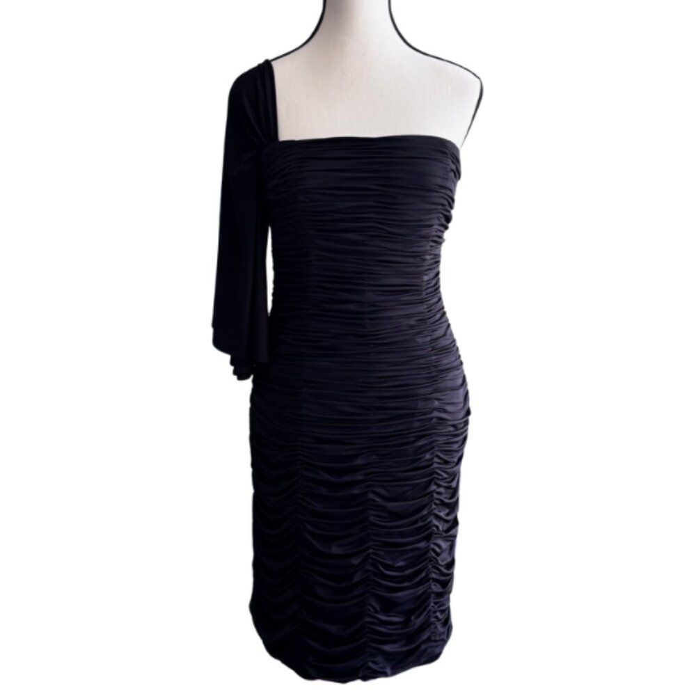 AIDAN MATTOX, ONE SLEEVE GORGEOUS RUCHED DRESS SZ.8